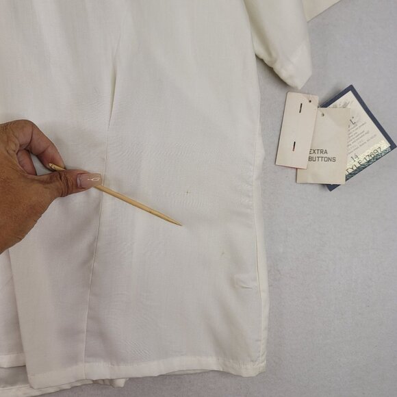 90s Vintage Susan Bristol Blouse Size 14 White w/Red Removable Bow Deadstock New - Picture 14 of 14